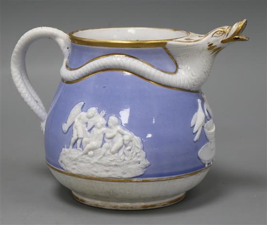 An early 19th century smear glaze jug H.15cm